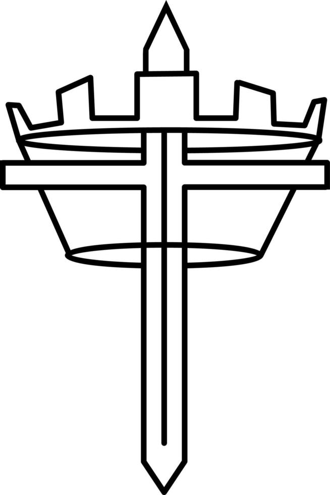 King, crown and sword. Illustration vector icon on white background