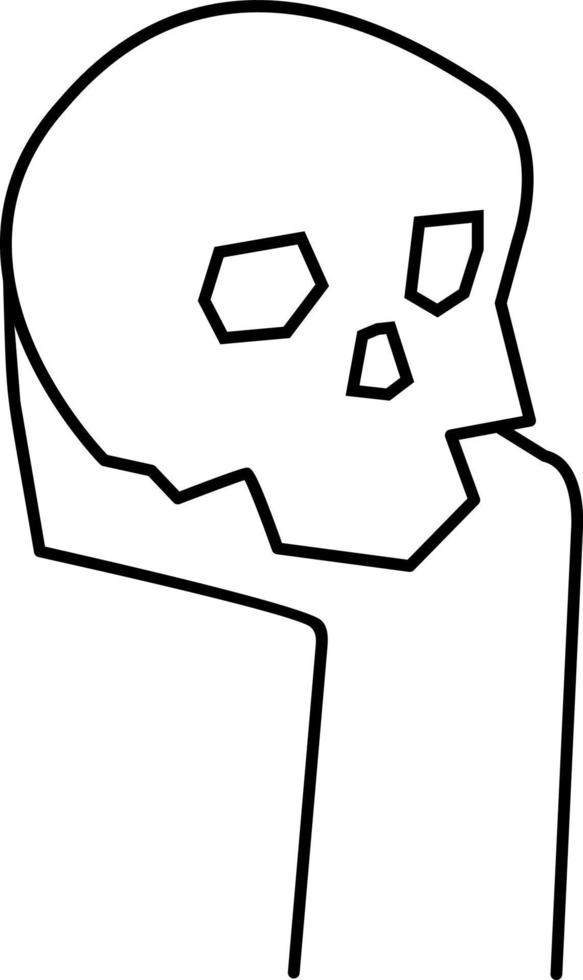 Hand, skull. Illustration vector icon on white background