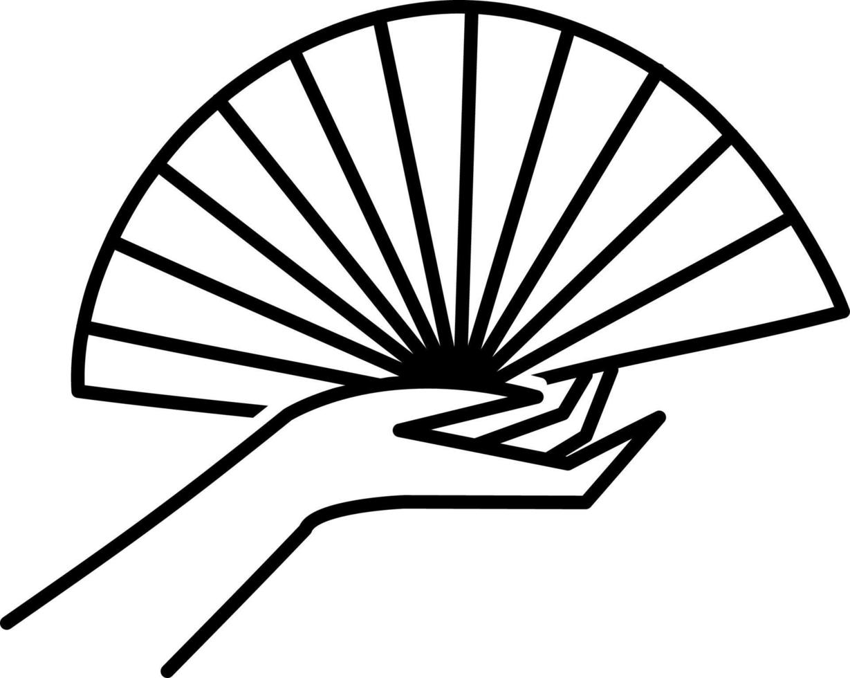 Woman hand, fan. Illustration vector icon on white background