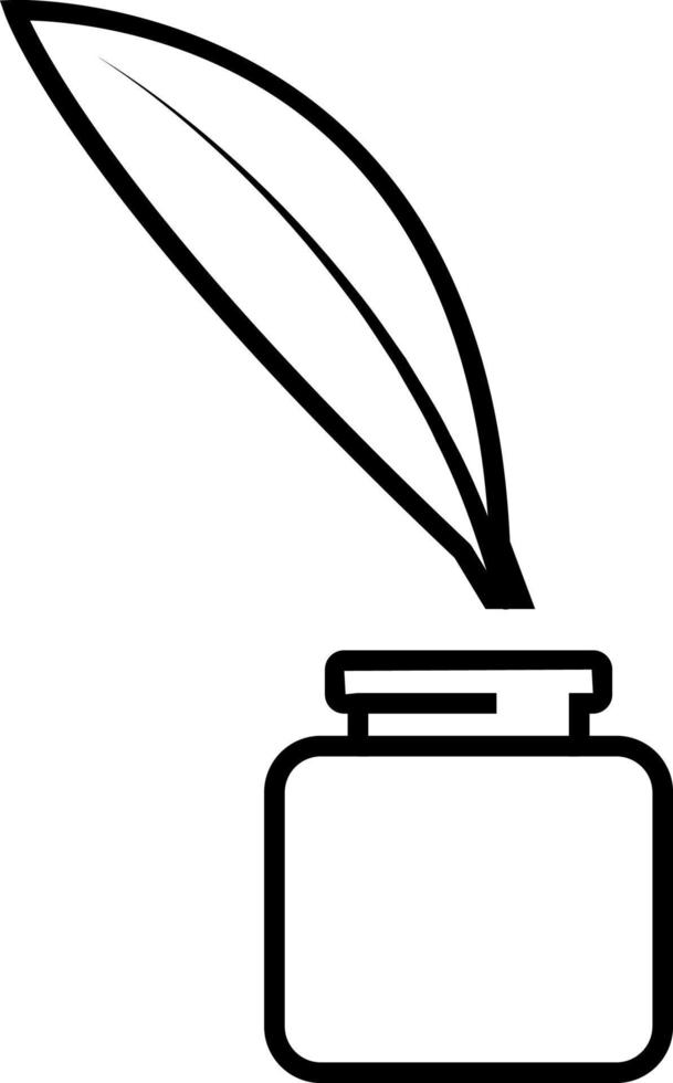 Feather pen and ink. Illustration vector icon on white background
