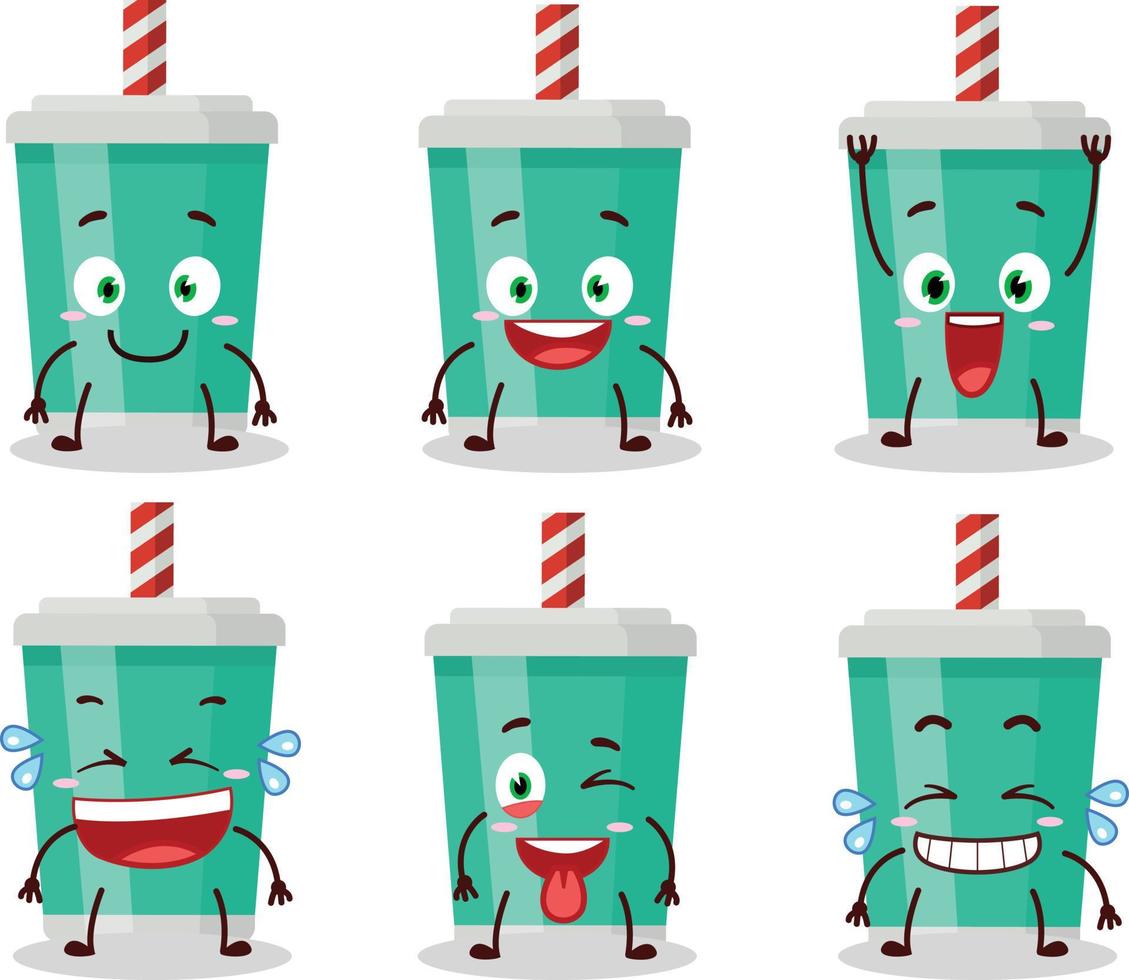 dibujos animados personaje de soda botella con sonrisa expresión vector