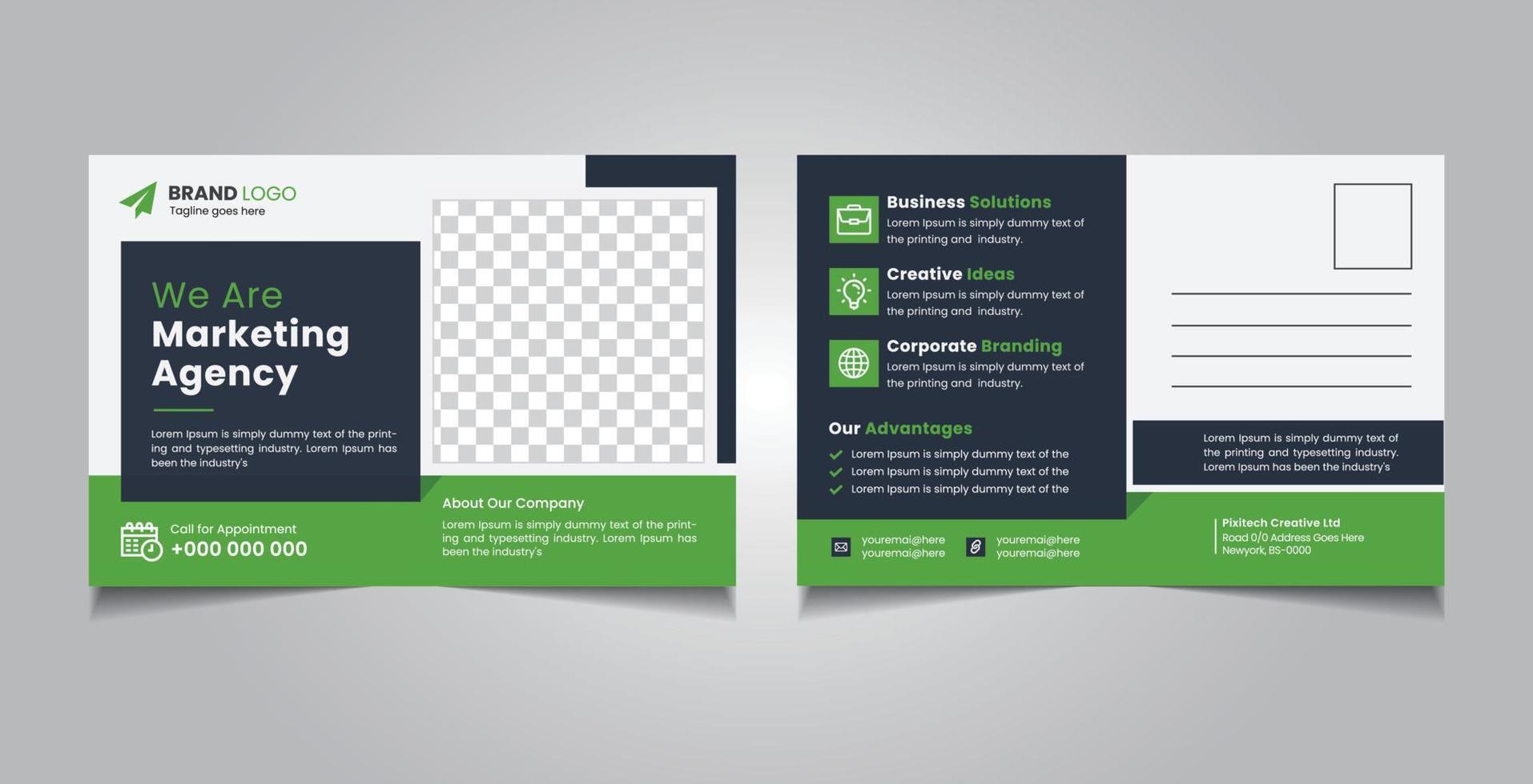 Corporate postcard design Template vector