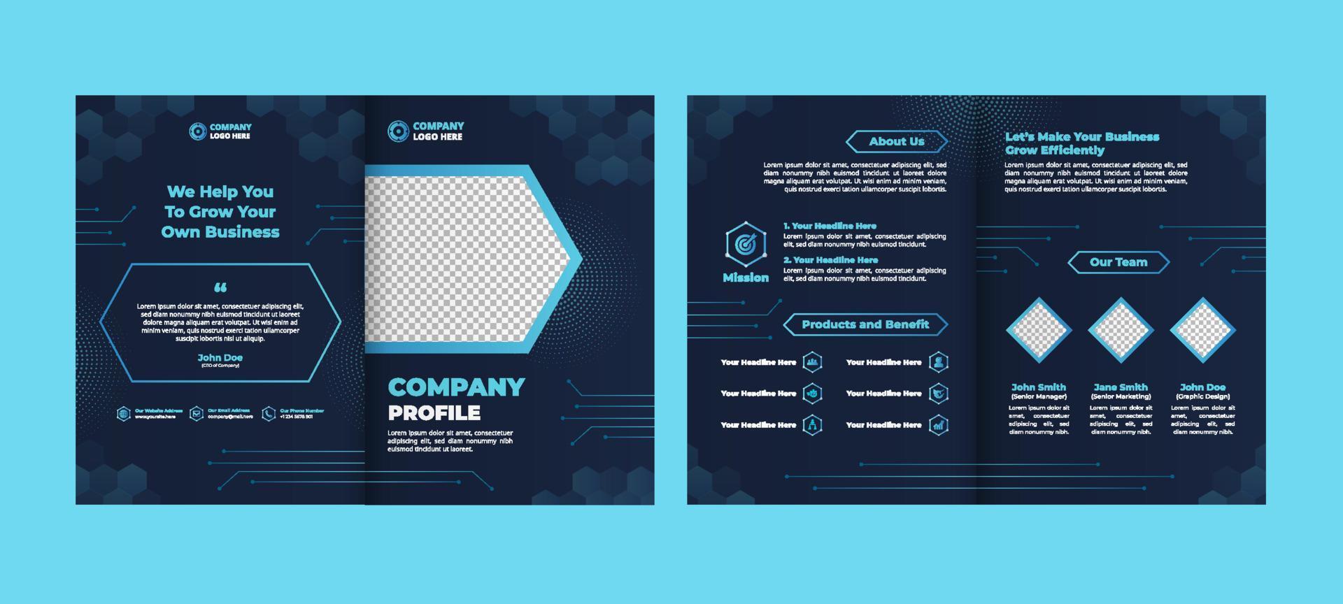 plantilla de perfil de empresa de tecnología vector