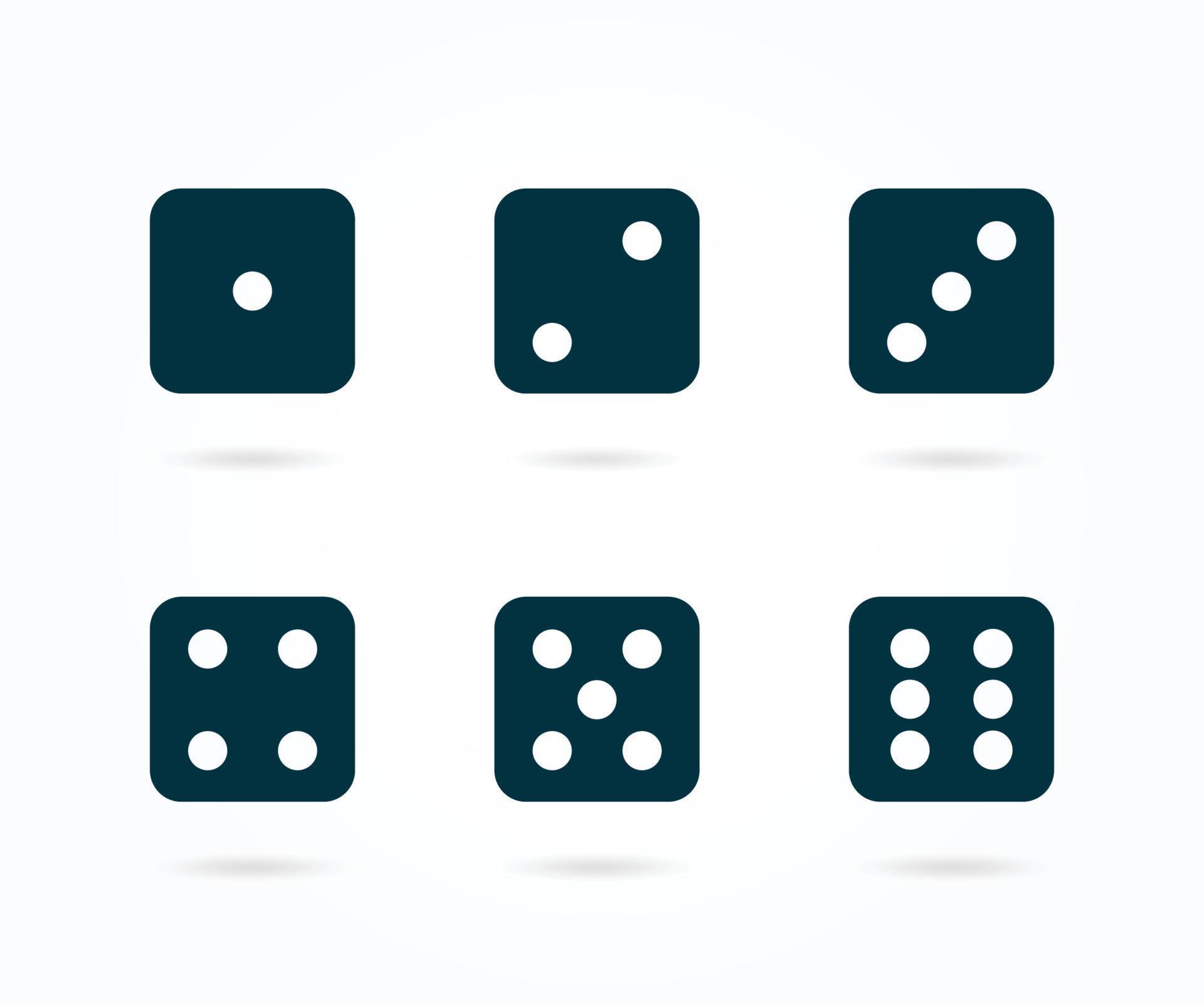 Set of game dice icons vector. Dice in a flat design from one to six