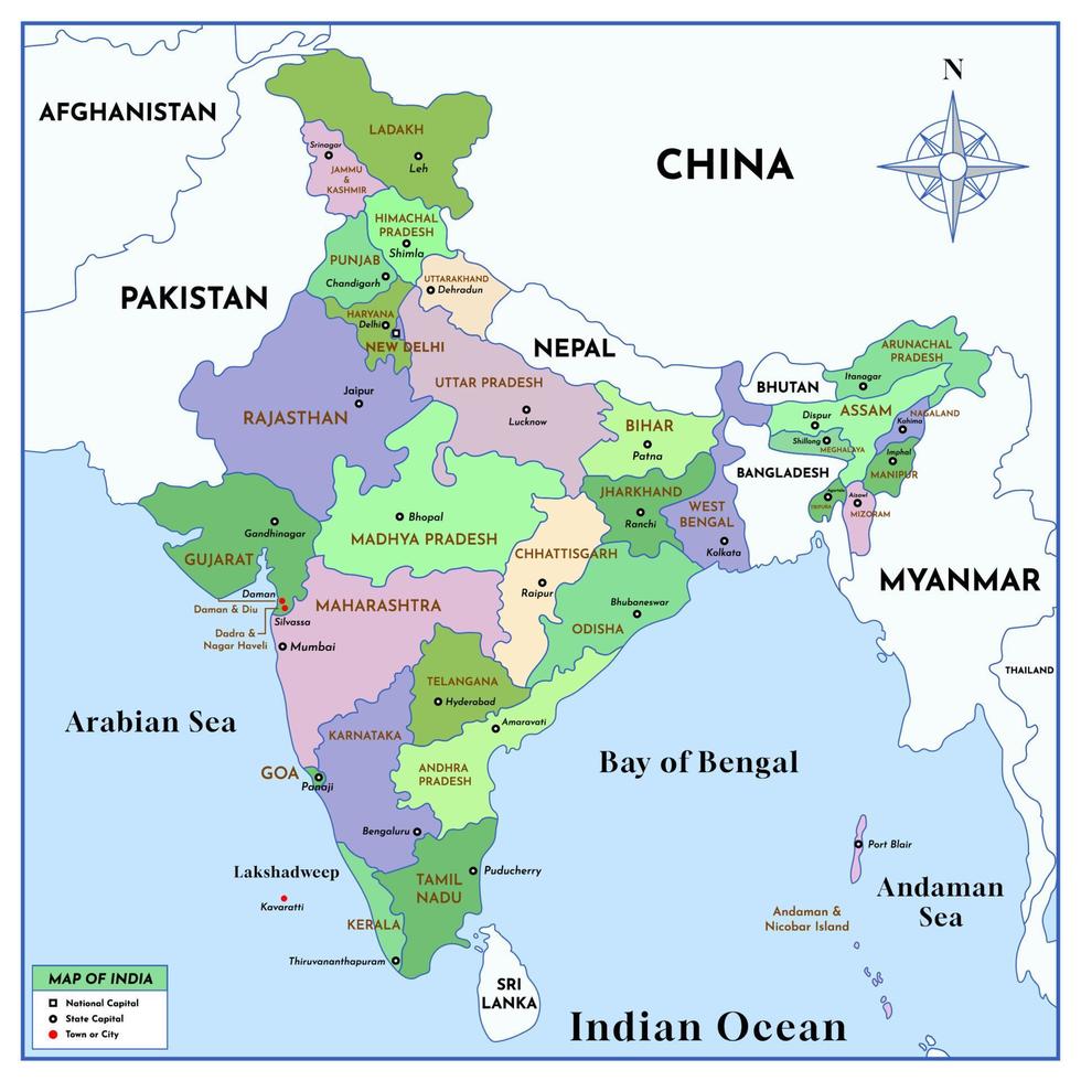 India Country Map vector