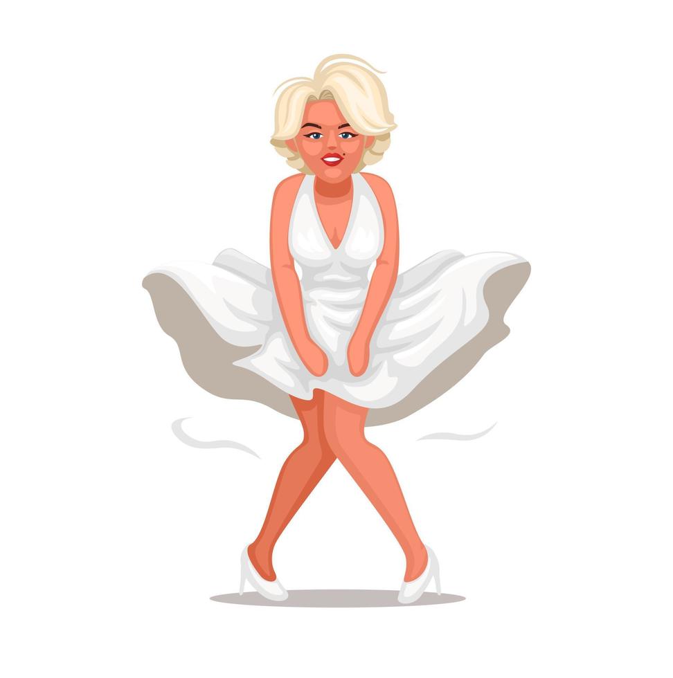 ilustración de marilyn Monroe famosos dibujos animados vector