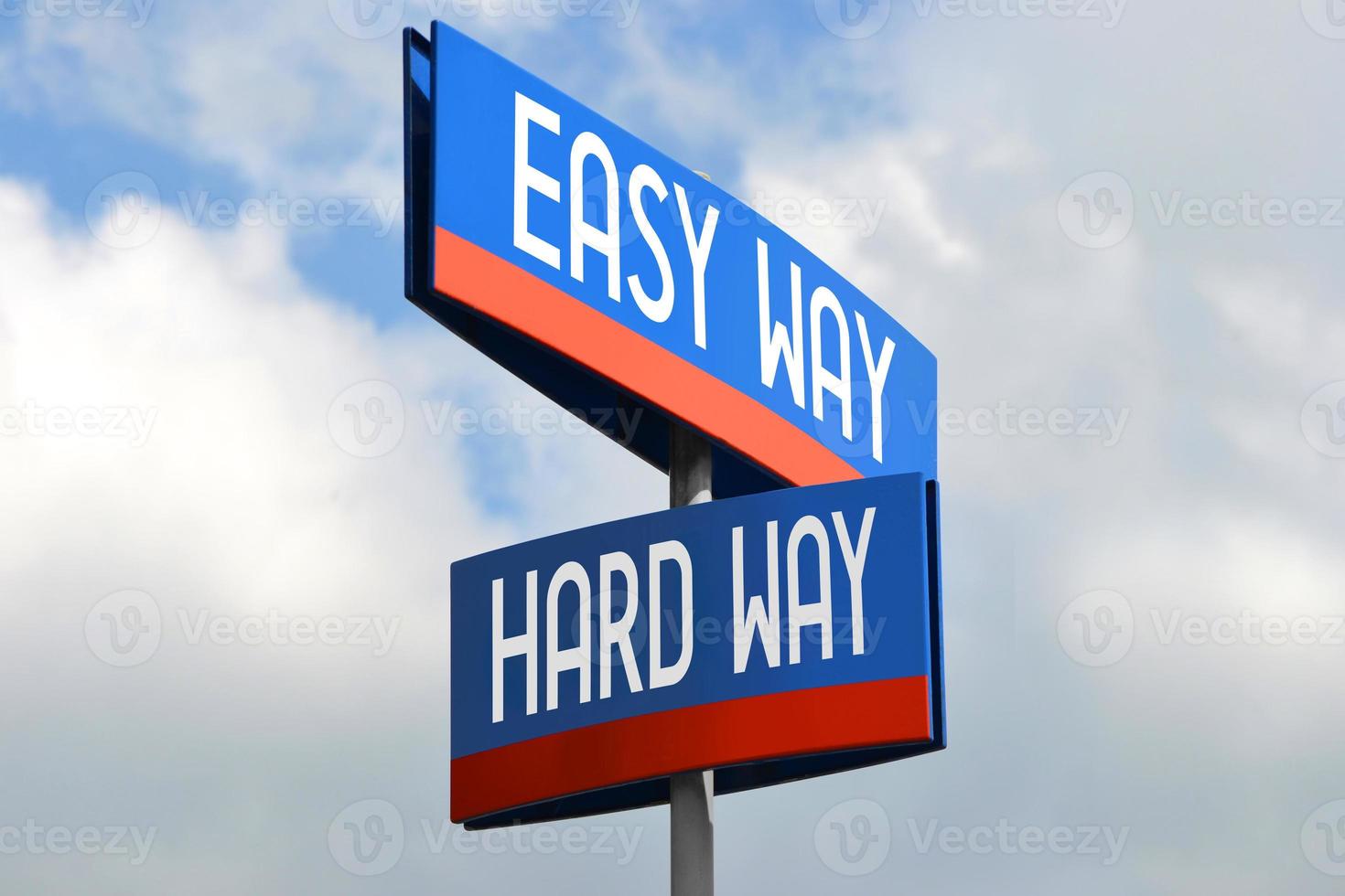 Easy and Hard Way Street Sign photo