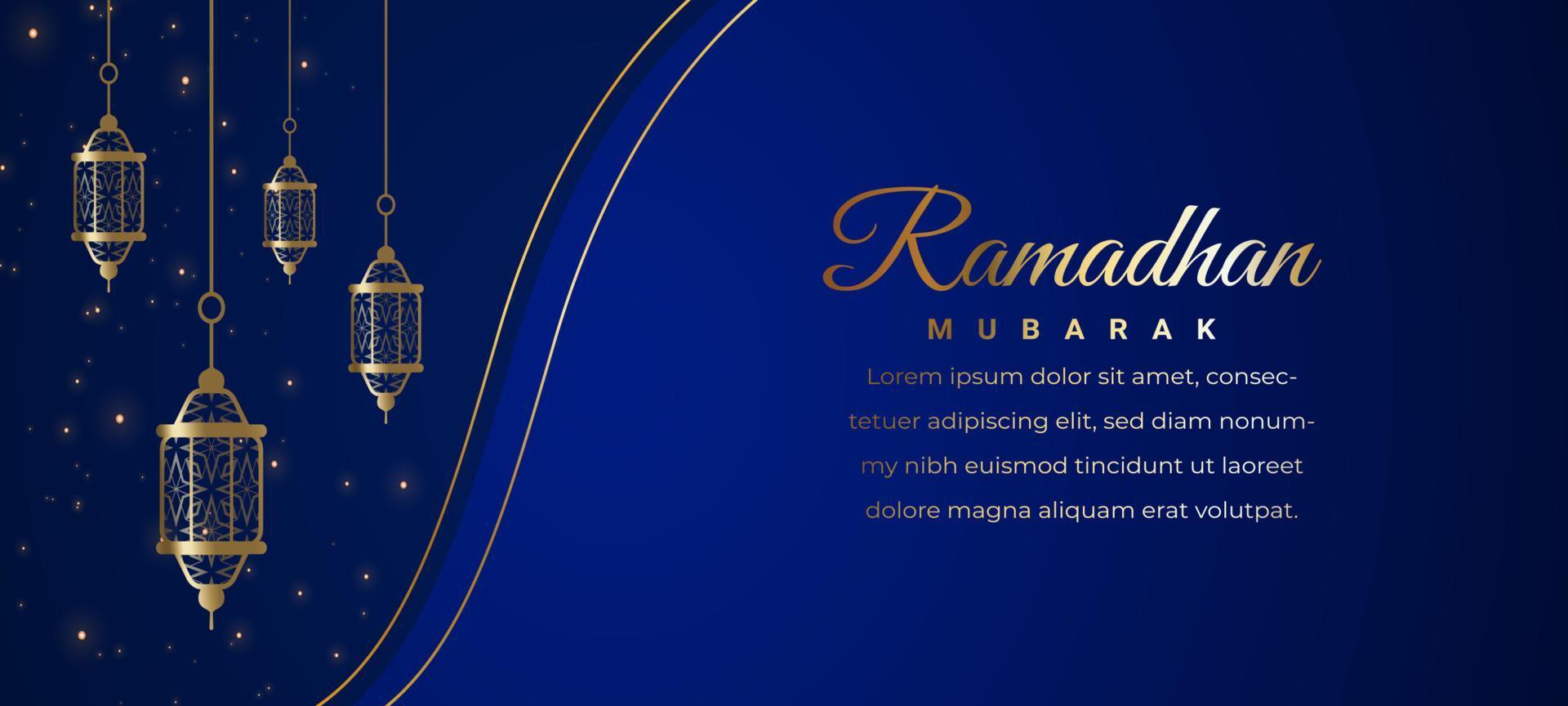 Ramadán kareem hermosa islámico bandera diseño vector