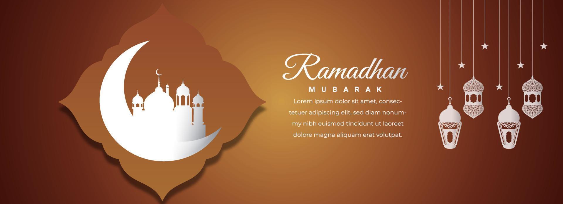 Religious Ramadan Kareem islamic festival banner and background design vector