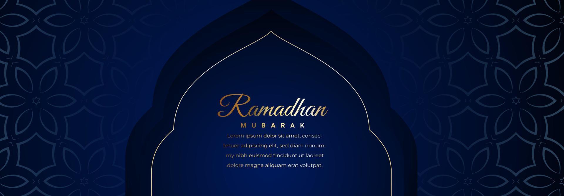 Ramadan Kareem dark Islamic banner design vector