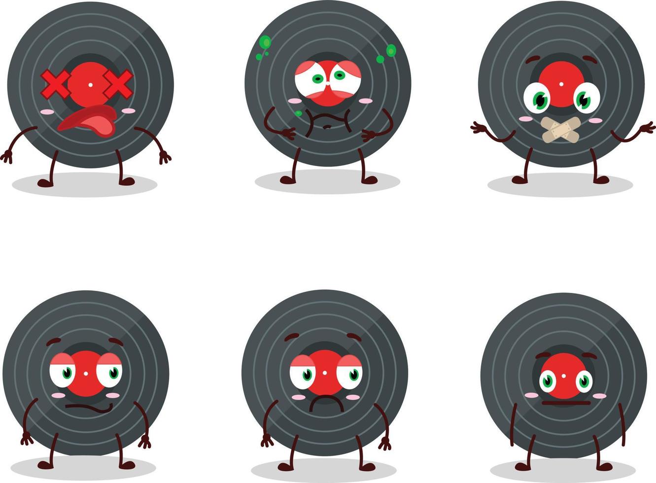 Vynil record cartoon character with nope expression vector