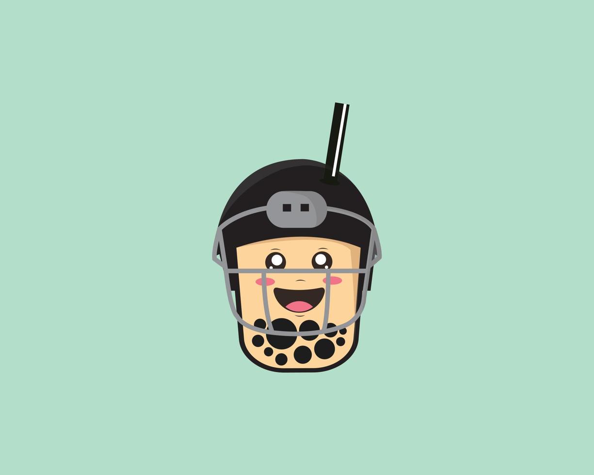 boba linda americano fútbol americano vector icono diseño