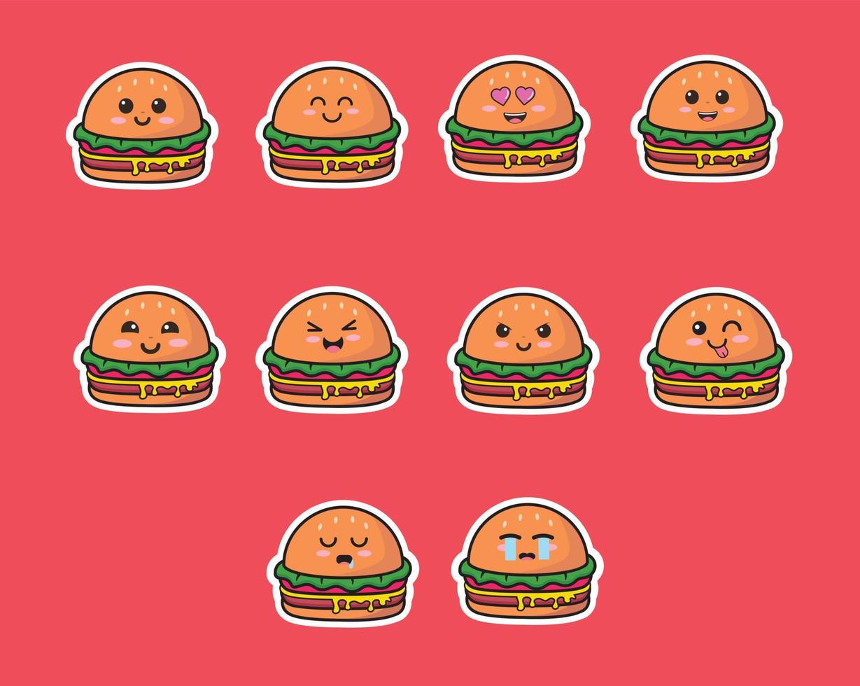 burger cute vector icon design