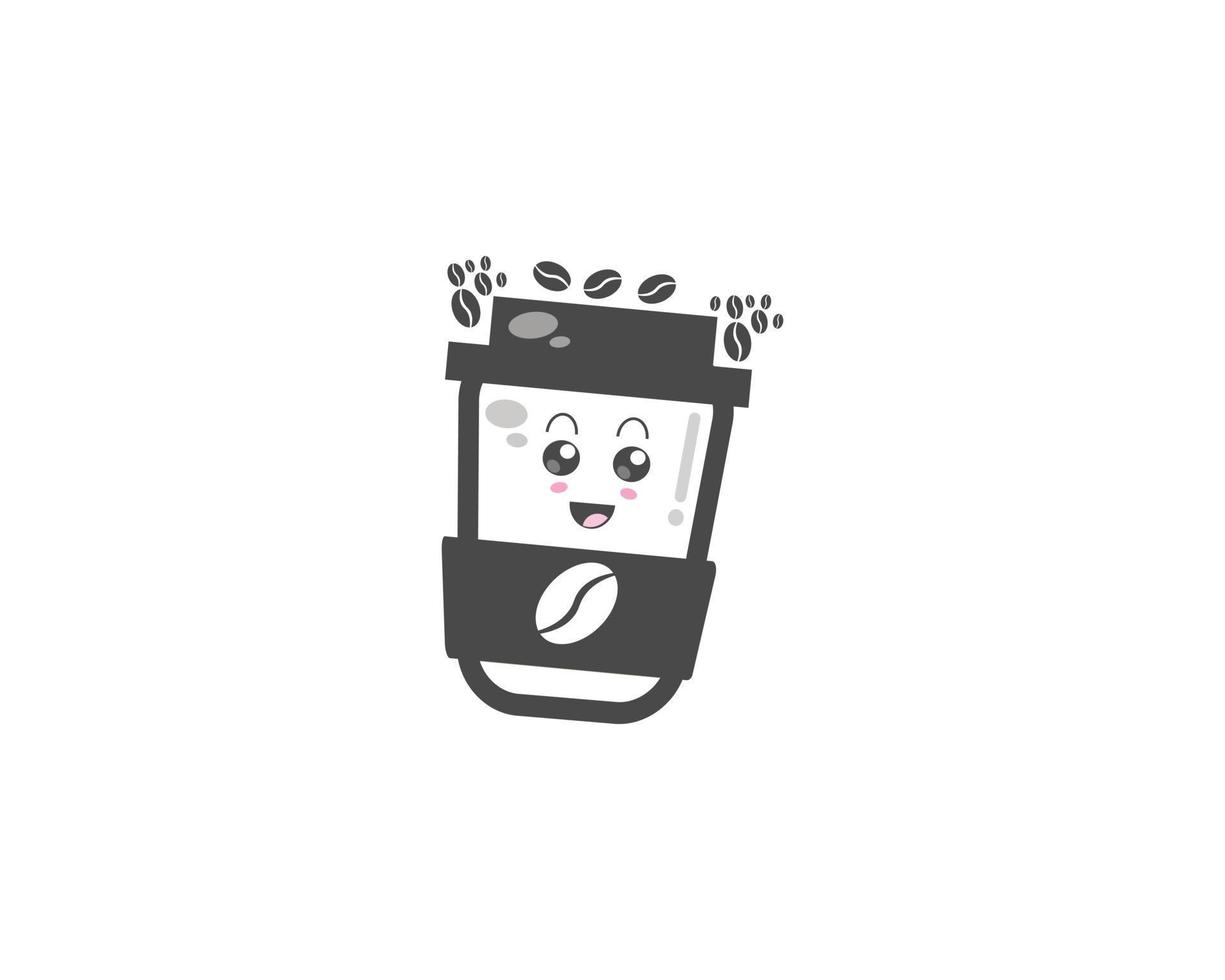 black coffee cute vector icon design