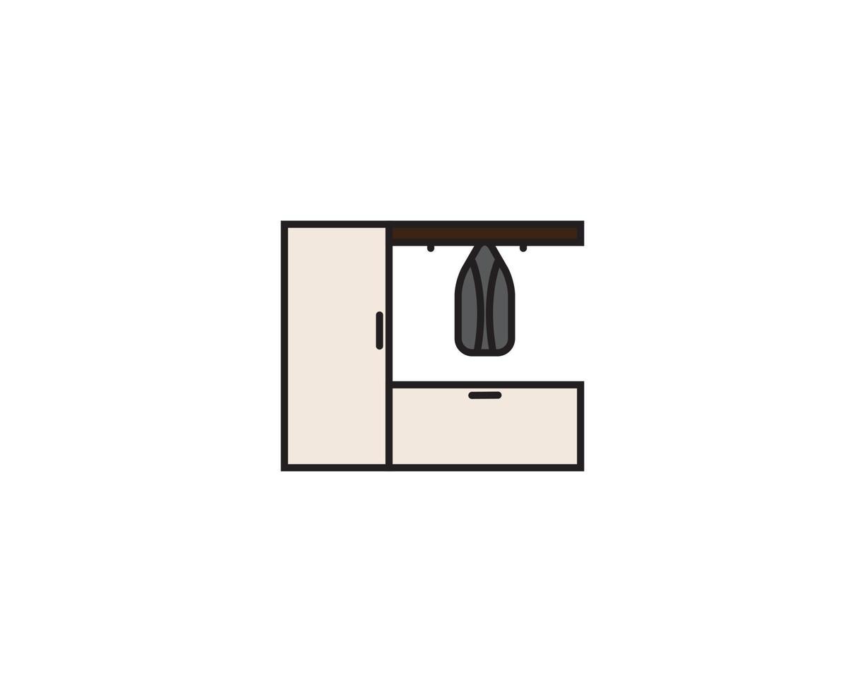 wardrobe furniture icon vector design