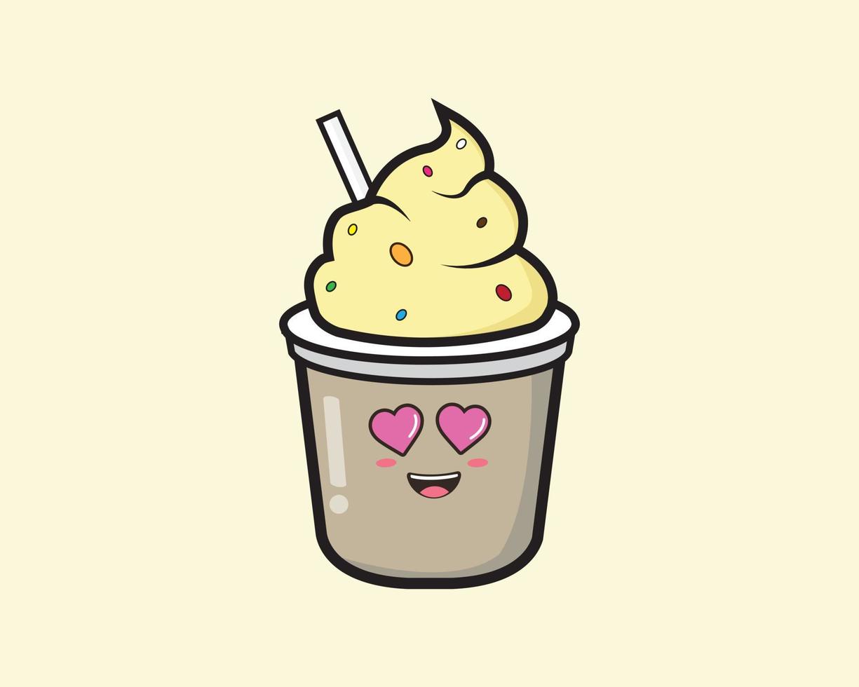 ice cream cute icon design vector