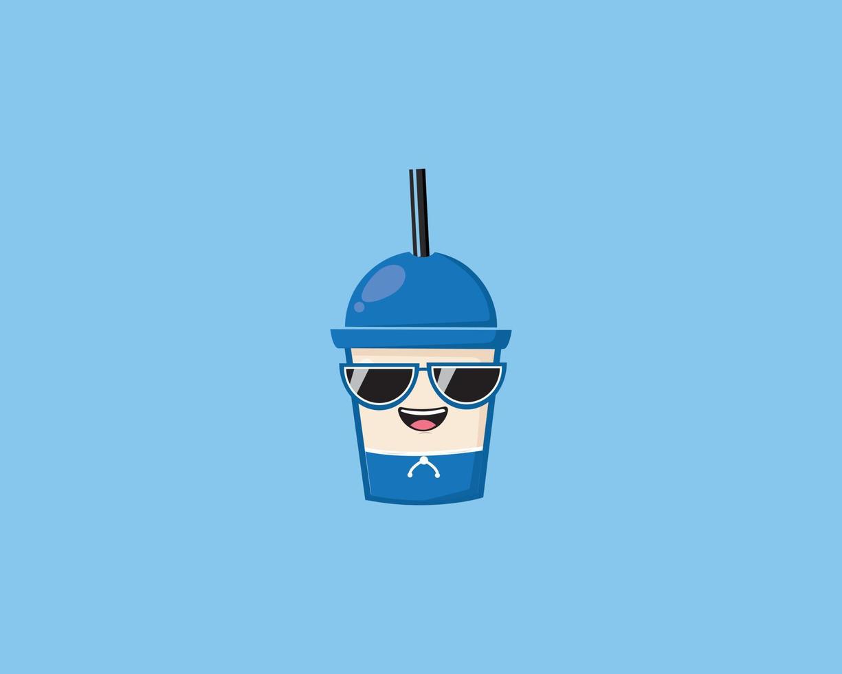 boba cute happy vector icon design