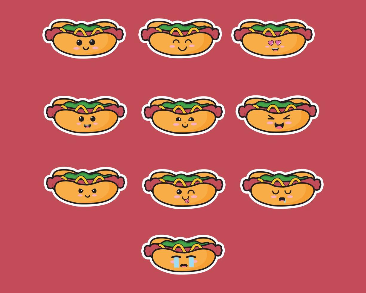 hot dog cute vector icon design