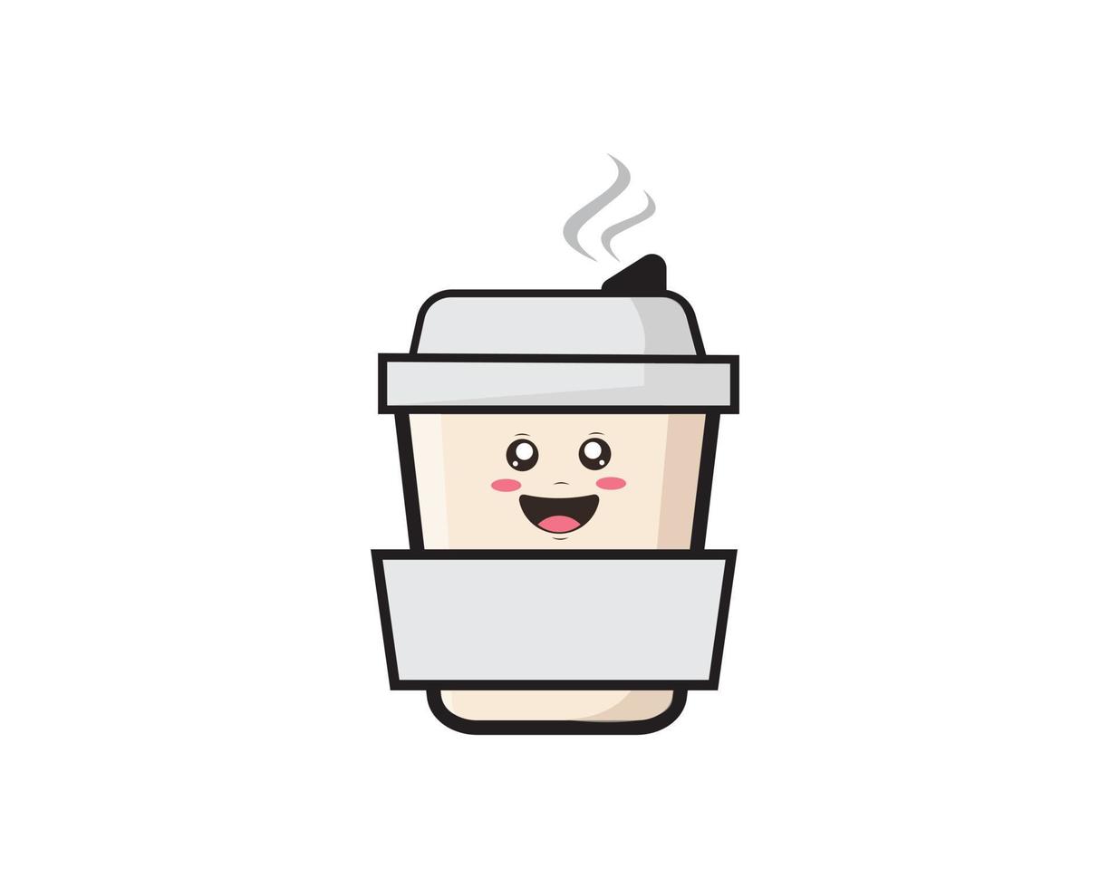 white coffee cute vector icon design
