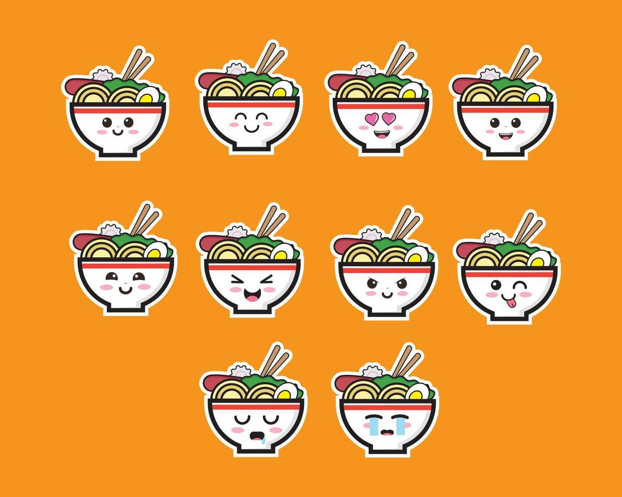 ramen linda vector icono diseño