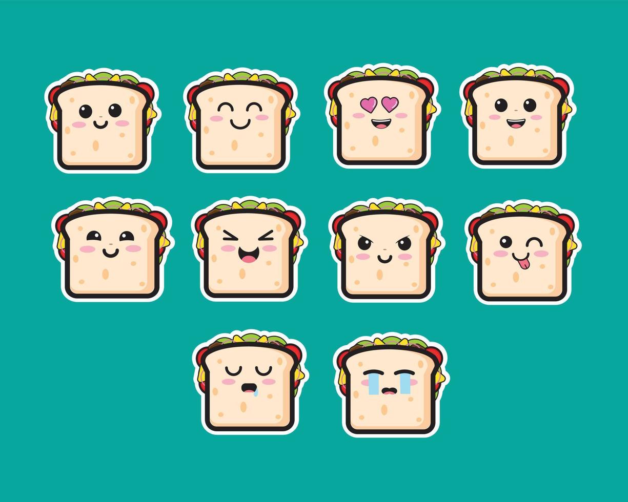 sandwich cute vector icon design
