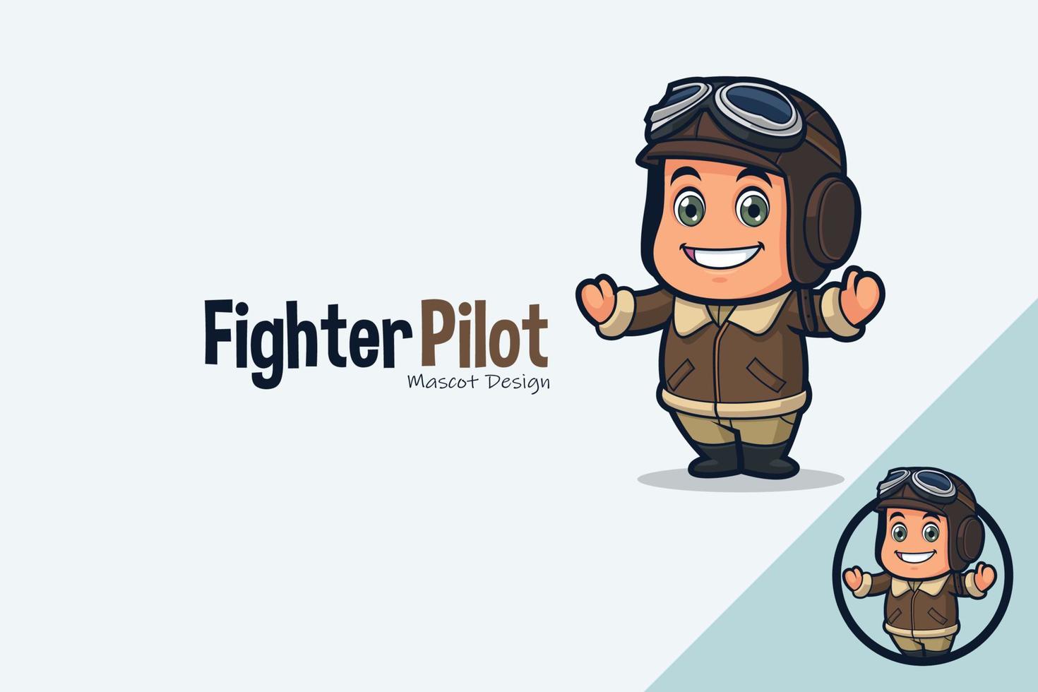 Cute Fighter Pilot Mascot Design vector