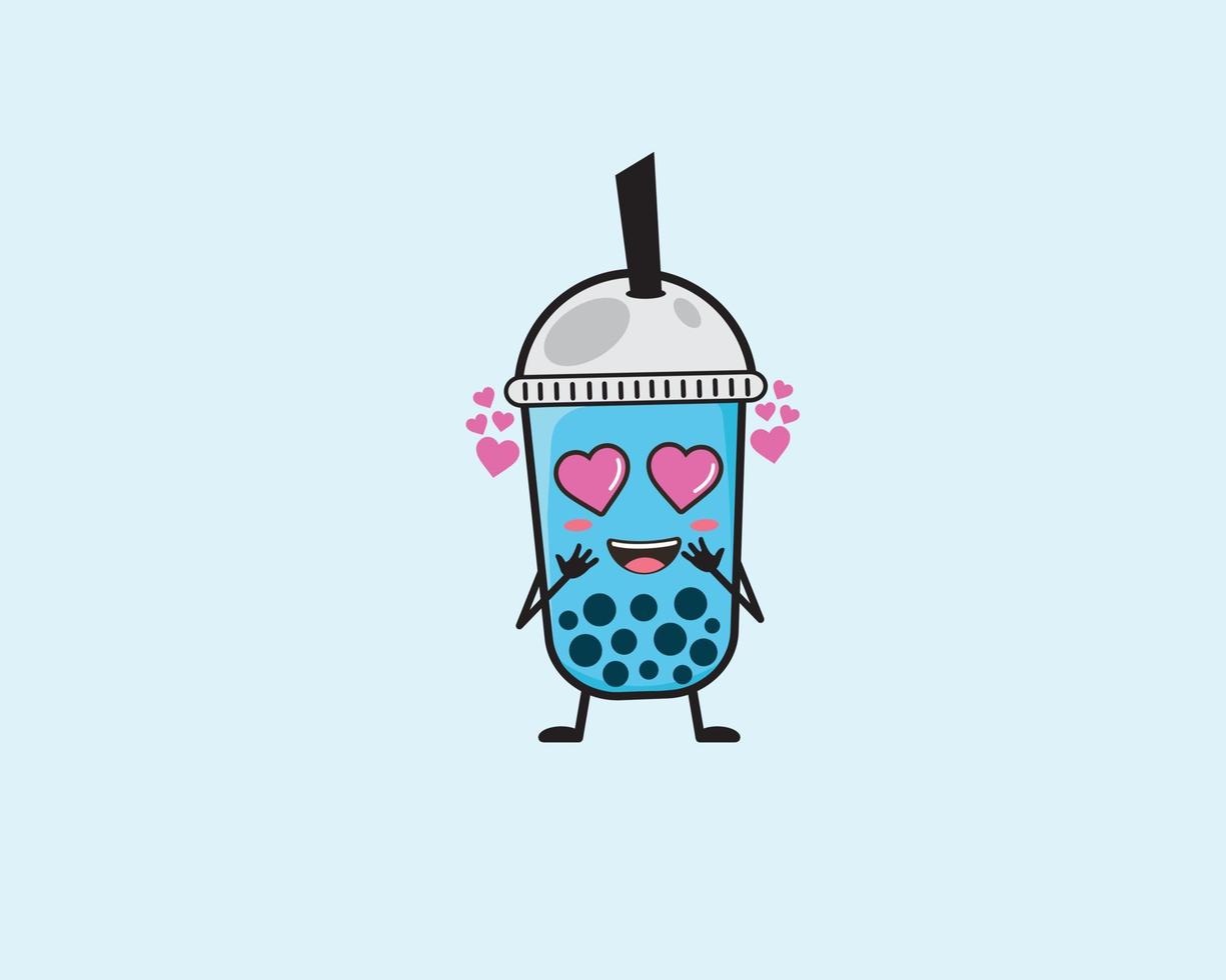 love boba cute icon design vector