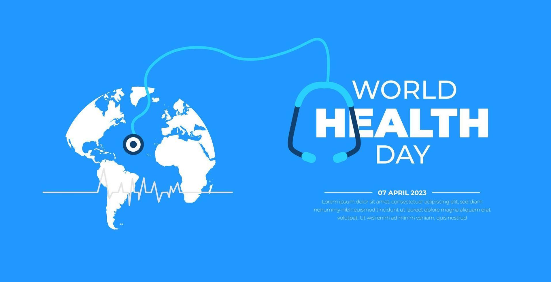 World Health Day background design template. World Health Day is a
