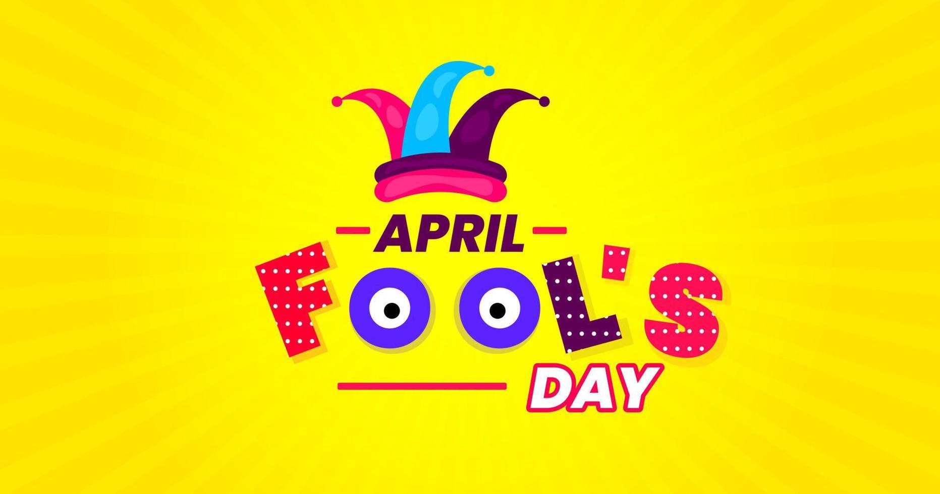 April fools day background, or banner design template with funny prank illustration vector for April fools day event 1 April celebration. April fools day colorful typography design.