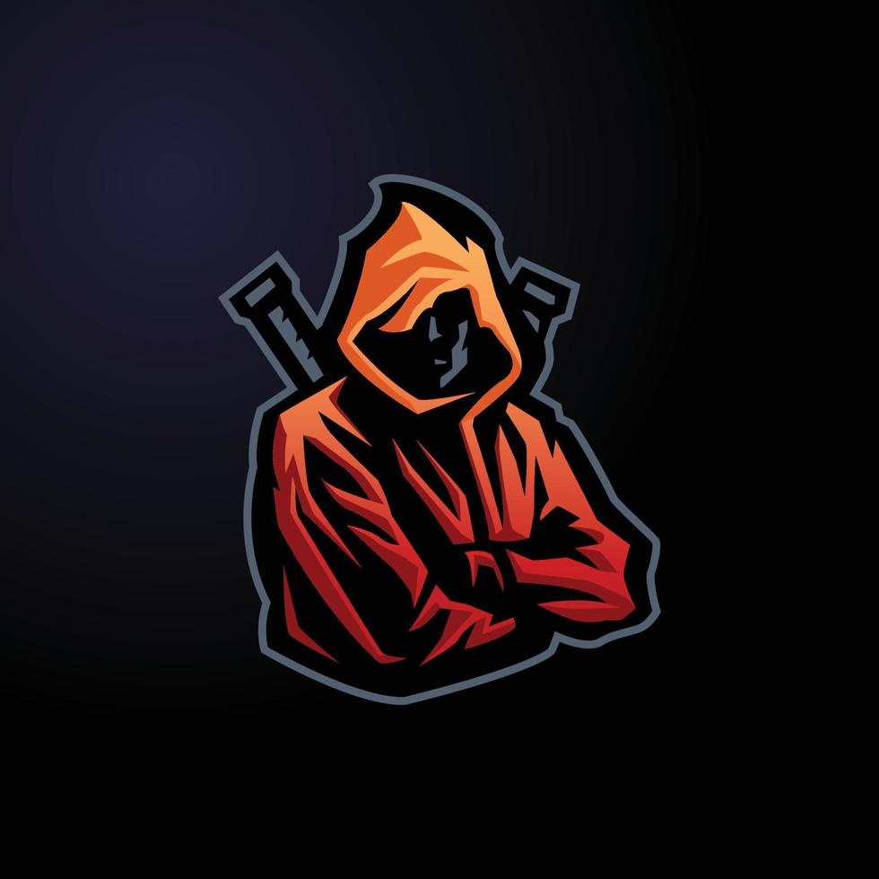 Mysterious Cloaked Mascot Logo for Gaming and Entertainment Brands vector