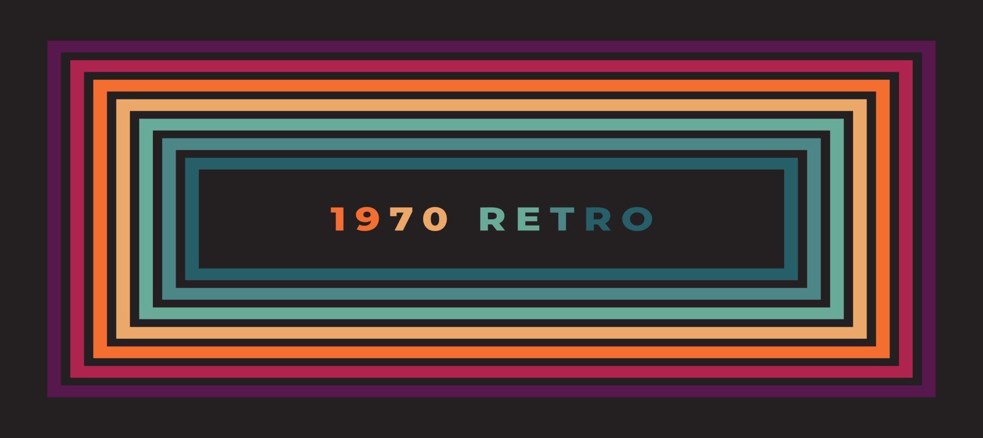 resumen vistoso 70s antecedentes vector. Clásico retro colores desde el 1970 1900, años 80, años 90 retro estilo fondo de pantalla con líneas, arco iris rayas. adecuado para póster, bandera, decorativo, pared Arte. vector