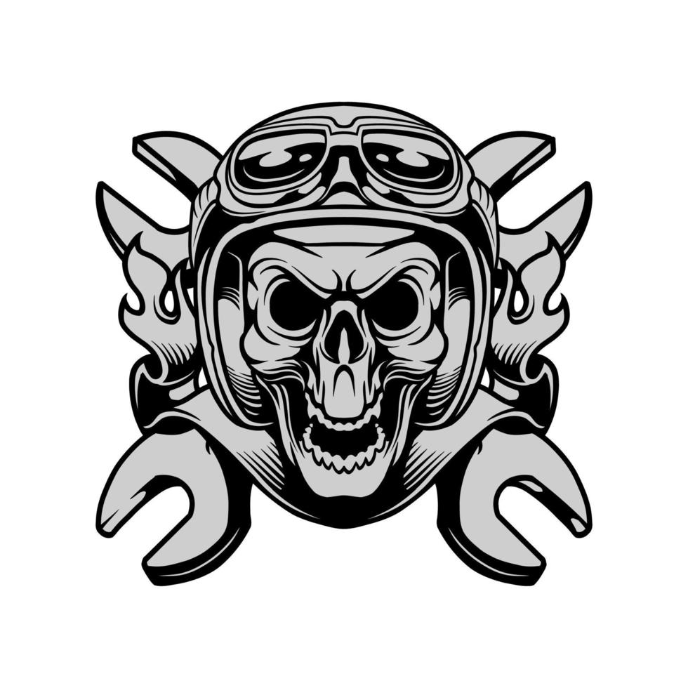 Edgy Skull Graphic Tee and Logo Design for Workshops, Racing, clothing vector