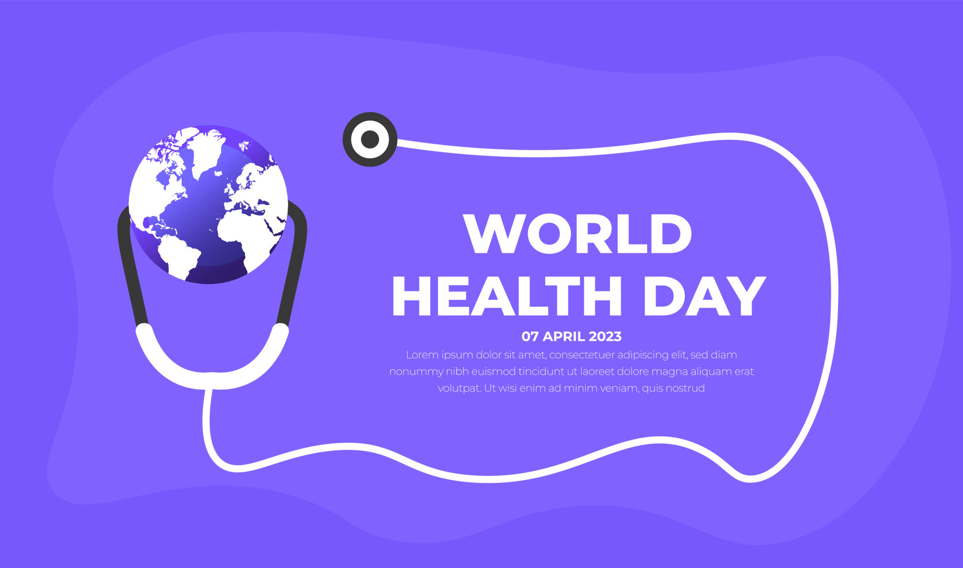 World Health Day background design template. World Health Day is a