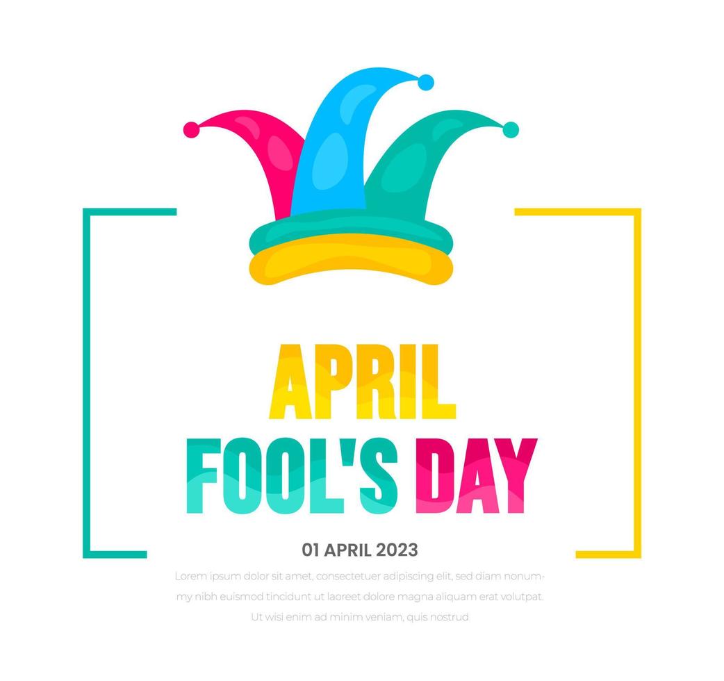 April fools day background, or banner design template with funny prank illustration vector for April fools day event 1 April celebration. April fools day colorful typography design.
