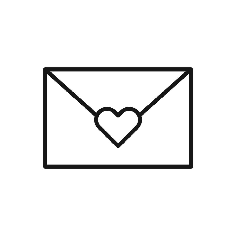 Editable Of Love Letter Icon, Line Art Icon Using For Presentation, Website And Application vector