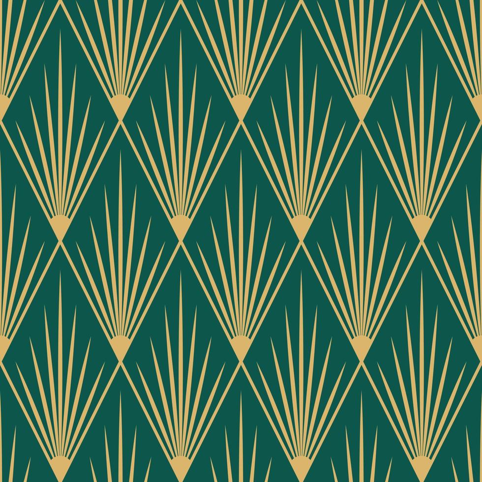 Vintage Art Deco Seamless Pattern. Line art geometric gold shapes. Modern ornaments vector illustration. Gatsby retro elegant background for fabric, wallpaper or wrapping