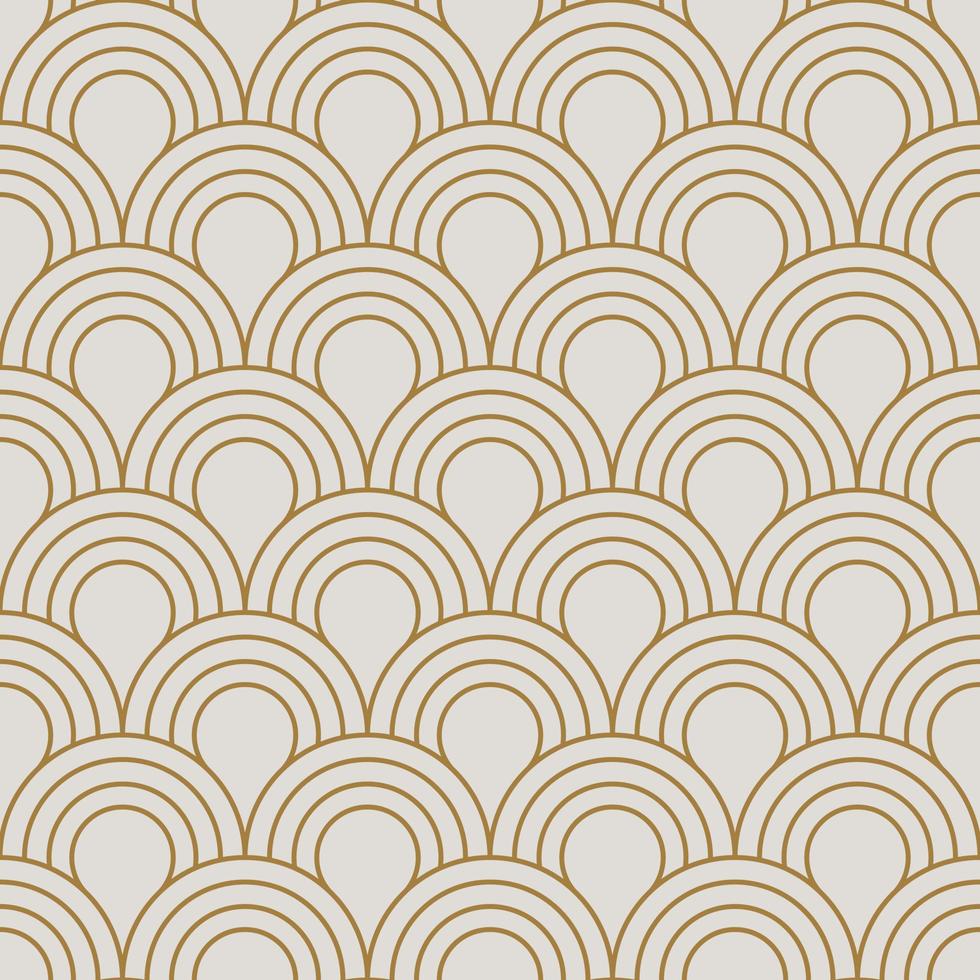 Vintage Art Deco Seamless Pattern. Line art geometric gold shapes. Modern ornaments vector illustration. Gatsby retro elegant background for fabric, wallpaper or wrapping