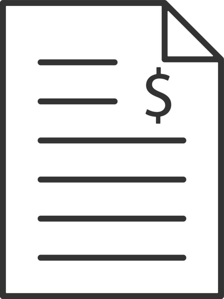 bill, invoice line icon. Simple, modern flat vector illustration for mobile app, website or desktop app on gray background