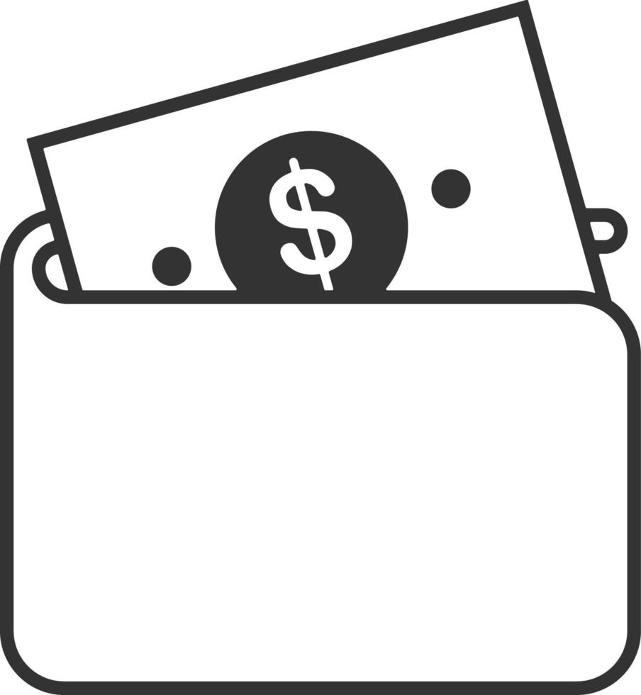 billetera, dolar línea icono. simple, moderno plano vector ilustración para móvil aplicación, sitio web o escritorio aplicación en gris antecedentes
