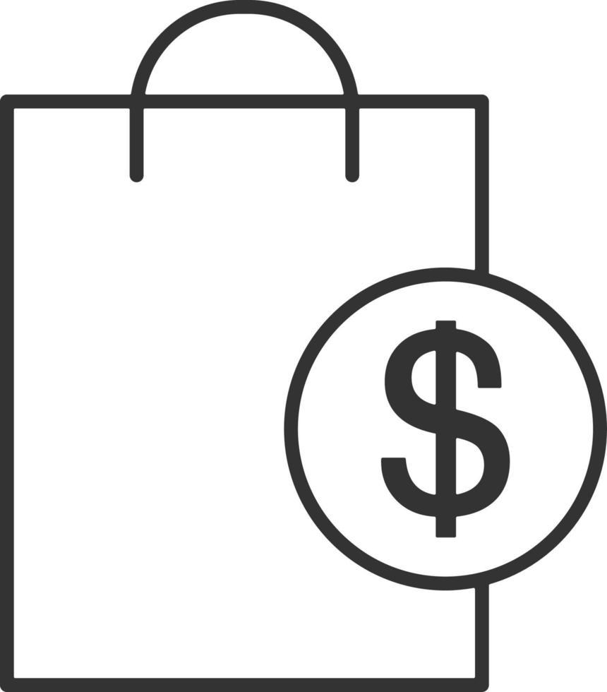 compras, papel bolso línea icono. simple, moderno plano vector ilustración para móvil aplicación, sitio web o escritorio aplicación en gris antecedentes