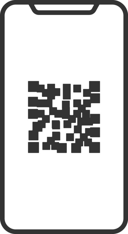 móvil, qr código línea icono. simple, moderno plano vector ilustración para móvil aplicación, sitio web o escritorio aplicación en gris antecedentes