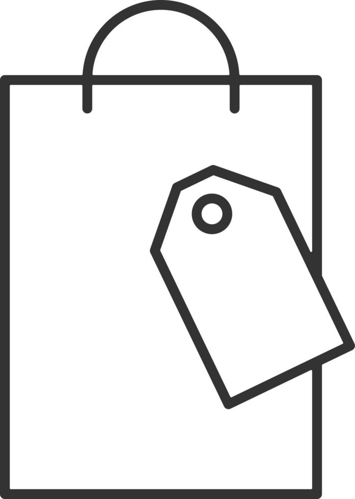 Shopping, paper bag line icon. Simple, modern flat vector illustration for mobile app, website or desktop app on gray background