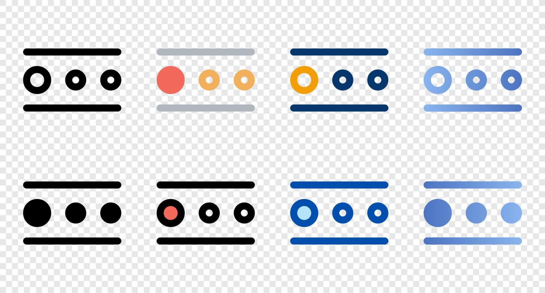 paginación íconos en diferente estilo. paginación iconos diferente estilo íconos colocar. vector ilustración