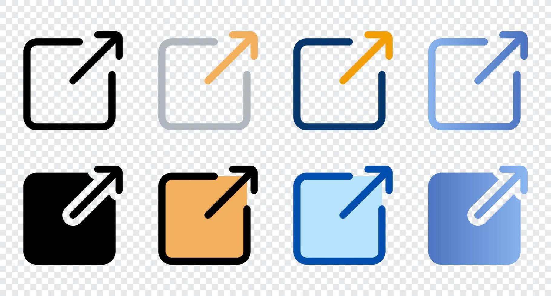 Maximize icons in different style. Maximize icons. Different style icons set. Vector illustration