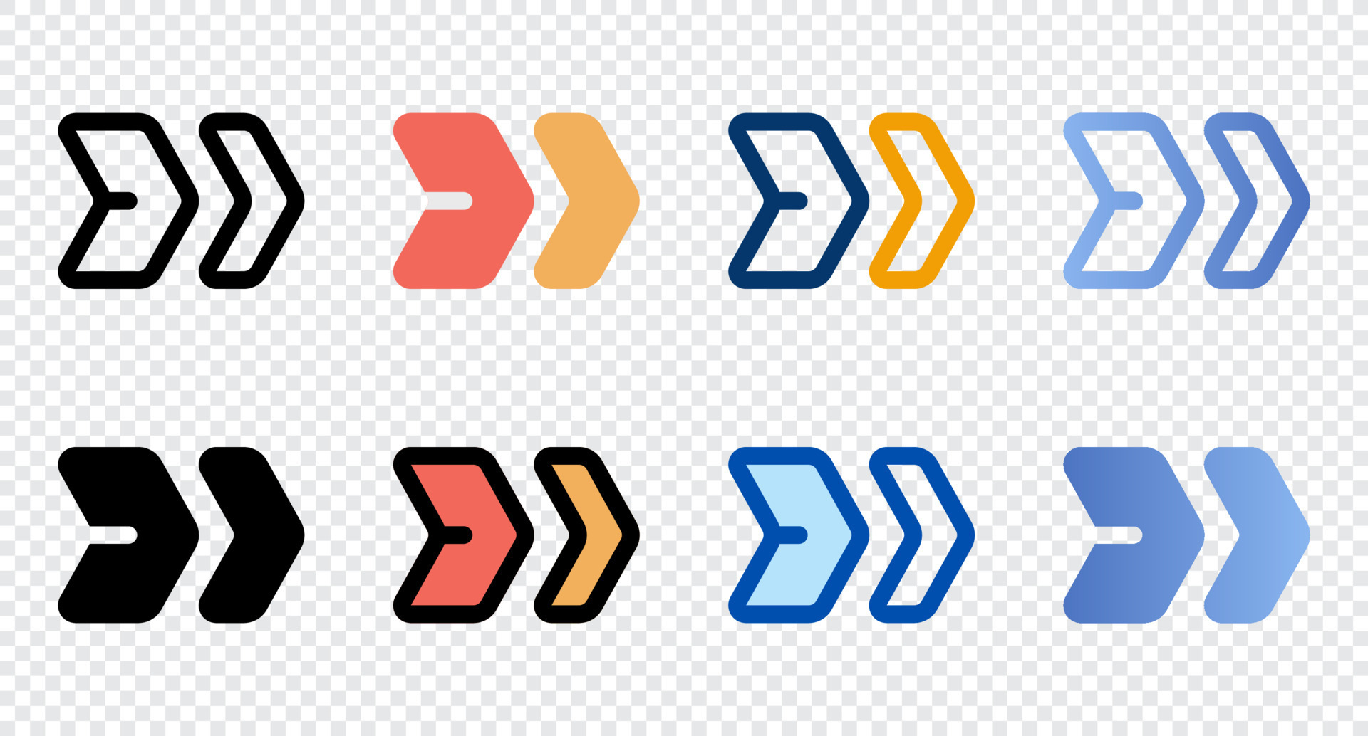 Breadcrumb icons in different style. Breadcrumb icons. Different style