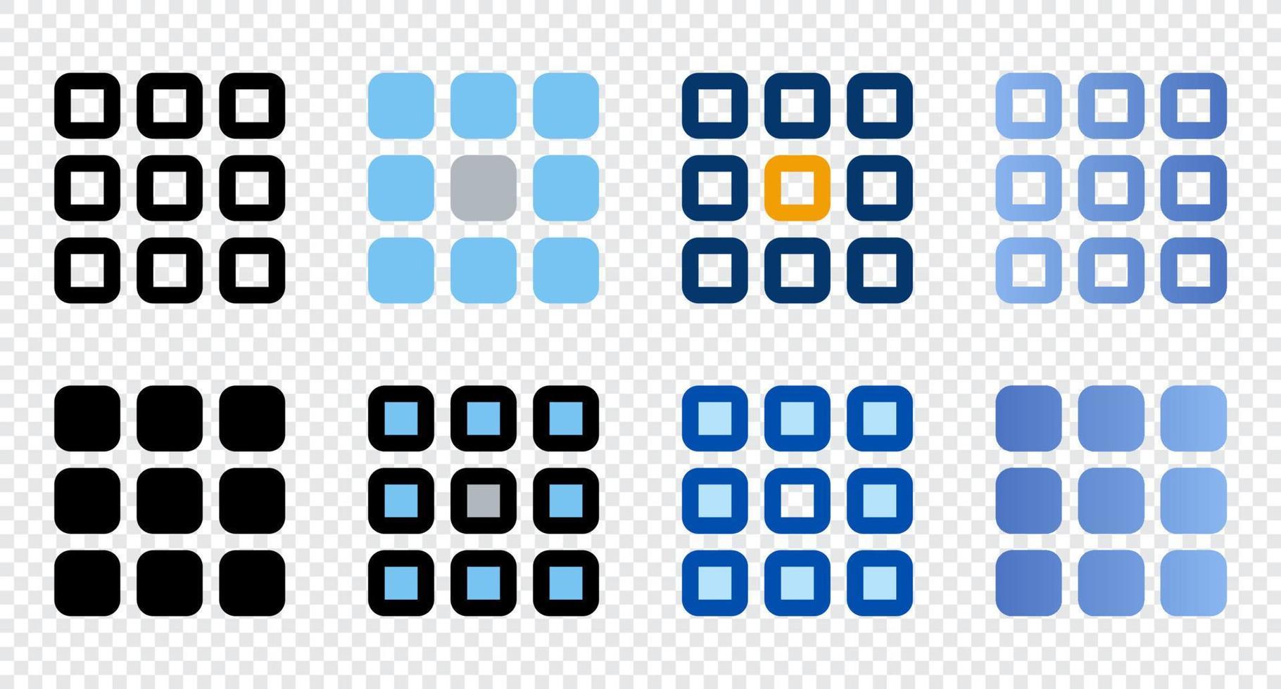 menú íconos en diferente estilo. menú iconos diferente estilo íconos colocar. vector ilustración