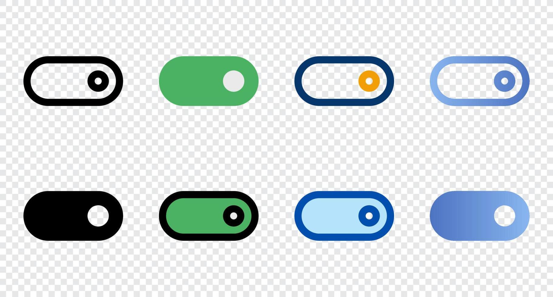 Switch icons in different style. Switch icons. Different style icons set. Vector illustration