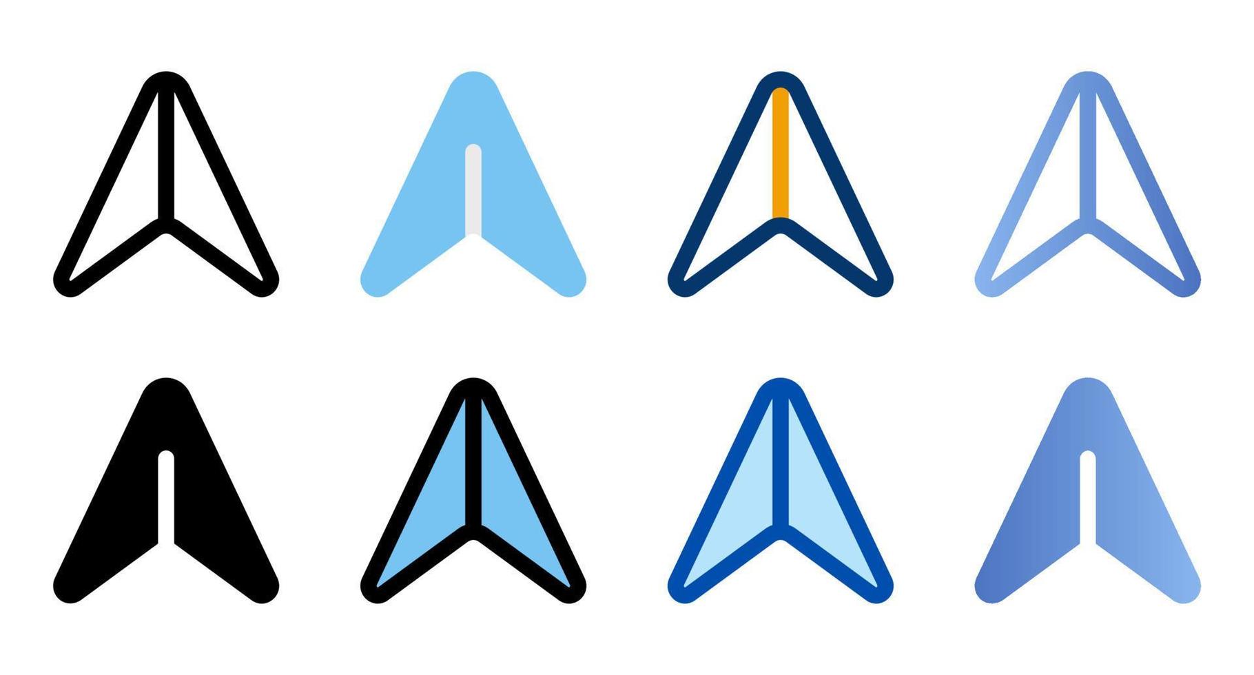 Navigation icons in different style. Navigation icons. Different style icons set. Vector illustration