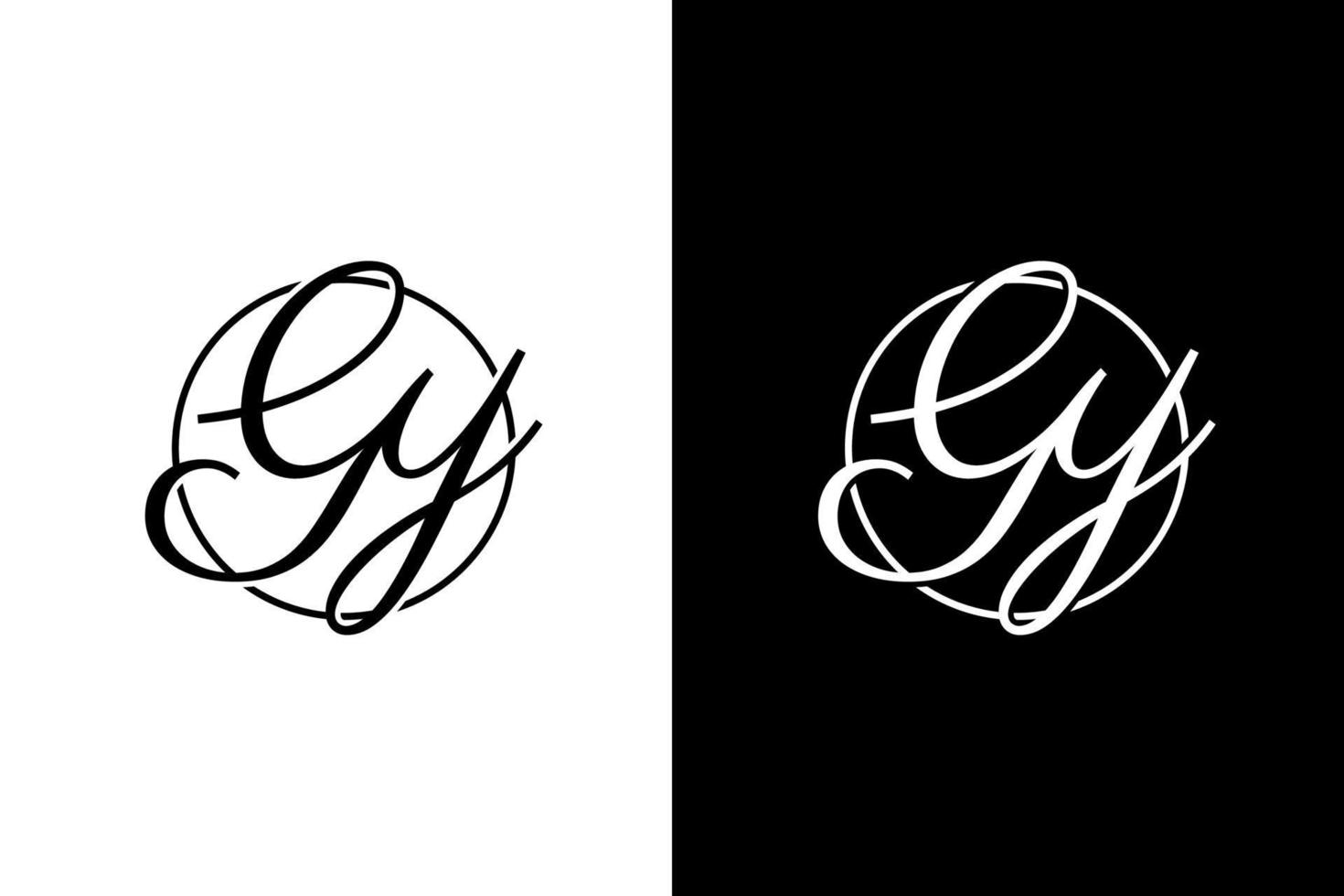 inicial letra gy escritura logo diseño valores vector