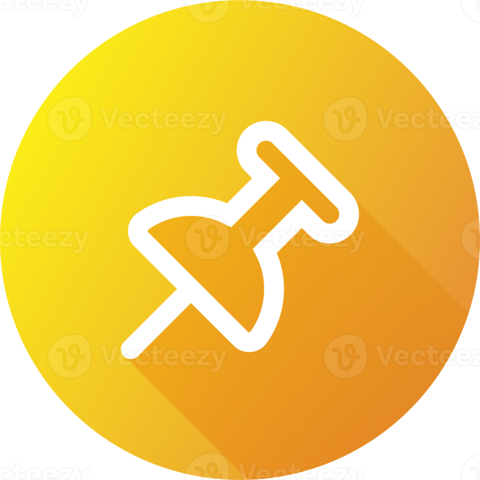 Push pin icon in flat design style. Thumbtack signs illustration. png